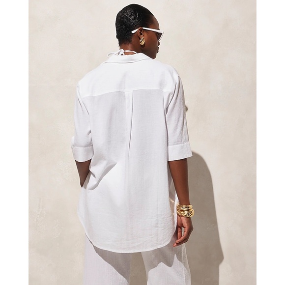 J. Crew Popover tunic shirt in airy gauze  - Picture 4 of 7